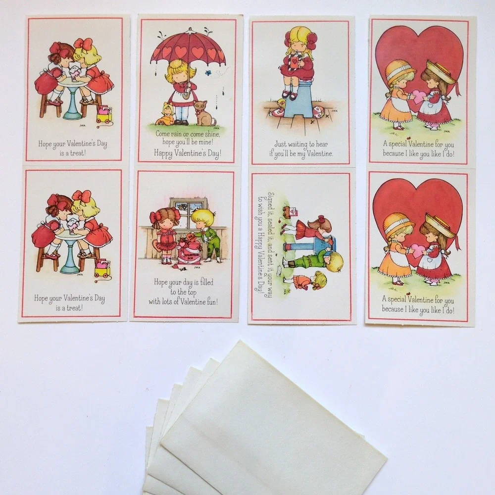 Vintage 1978 Hallmark Classroom Valentine's Day Cards - Joan Walsh Anglund Art